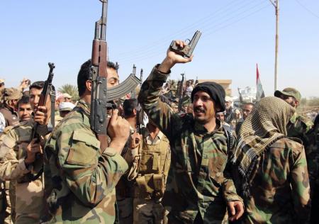 جنود عراقيون مشاركون في هجوم لطرد تنظيم الدولة الاسلامية